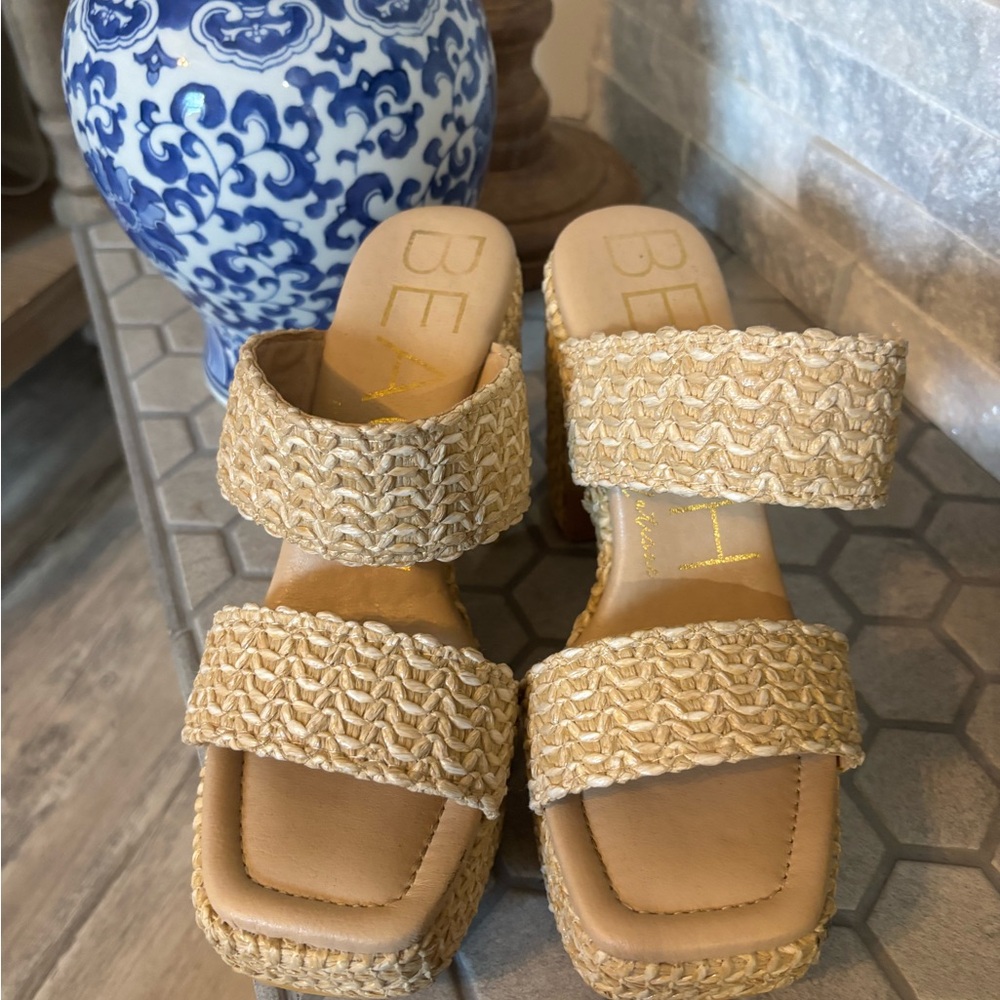 BEACH by Matisse Tan Woven Wedges